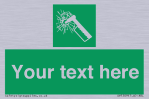 Custom sign safe condition emergency hammer